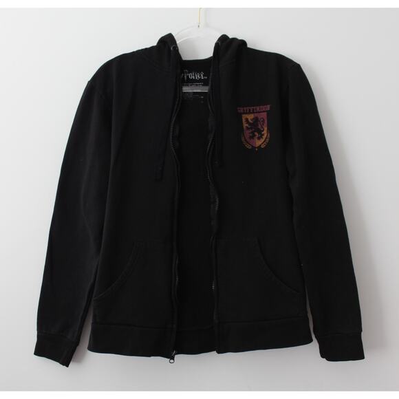 Harry Potter Womens Gryffindor Black Full Zip Front Hoodie Size Small Pre-Owned - Picture 3 of 8